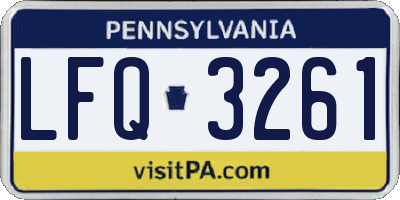 PA license plate LFQ3261