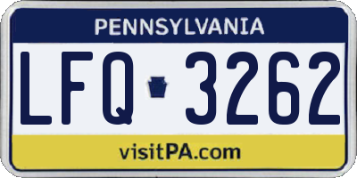 PA license plate LFQ3262