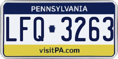 PA license plate LFQ3263