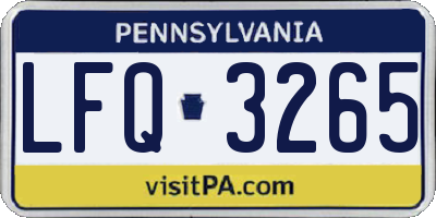 PA license plate LFQ3265