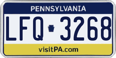 PA license plate LFQ3268