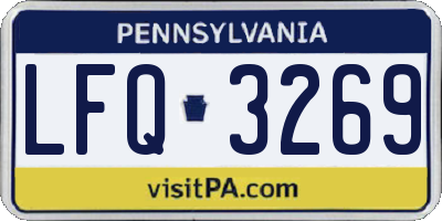 PA license plate LFQ3269
