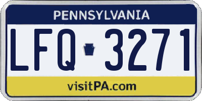 PA license plate LFQ3271