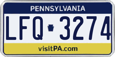 PA license plate LFQ3274
