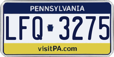 PA license plate LFQ3275
