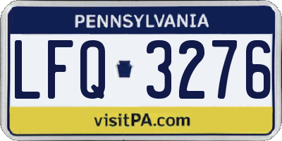 PA license plate LFQ3276