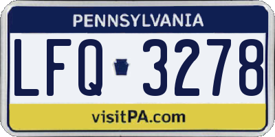 PA license plate LFQ3278