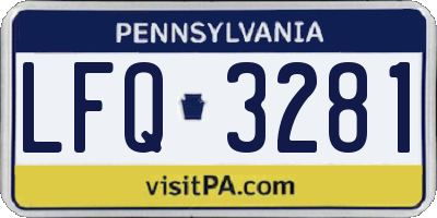 PA license plate LFQ3281