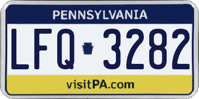 PA license plate LFQ3282