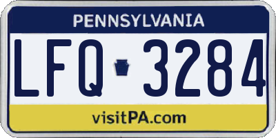 PA license plate LFQ3284