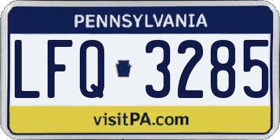 PA license plate LFQ3285