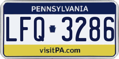 PA license plate LFQ3286