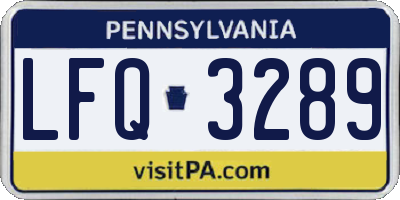 PA license plate LFQ3289