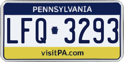 PA license plate LFQ3293