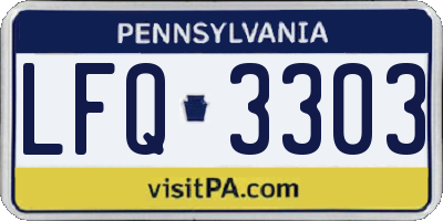 PA license plate LFQ3303