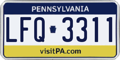 PA license plate LFQ3311