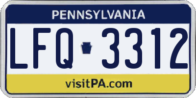 PA license plate LFQ3312