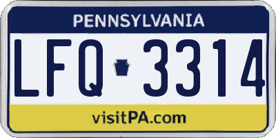 PA license plate LFQ3314
