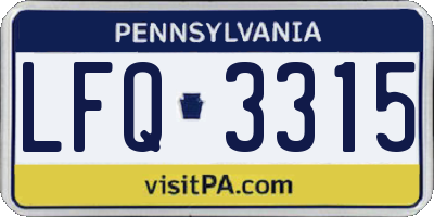 PA license plate LFQ3315