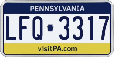 PA license plate LFQ3317