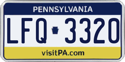 PA license plate LFQ3320