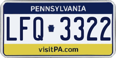 PA license plate LFQ3322