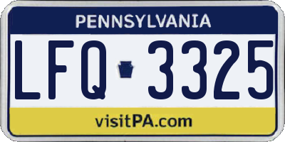 PA license plate LFQ3325