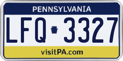 PA license plate LFQ3327
