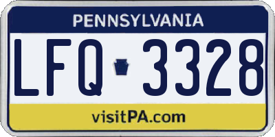 PA license plate LFQ3328