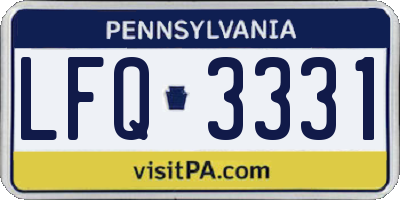 PA license plate LFQ3331