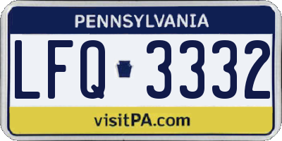 PA license plate LFQ3332