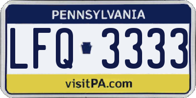 PA license plate LFQ3333