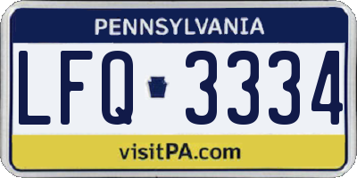 PA license plate LFQ3334