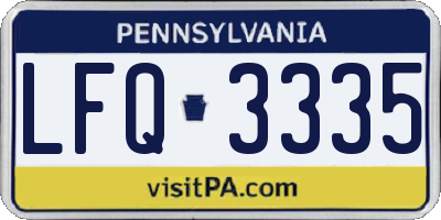 PA license plate LFQ3335