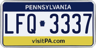 PA license plate LFQ3337