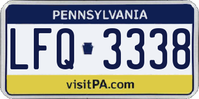 PA license plate LFQ3338