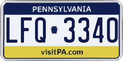 PA license plate LFQ3340