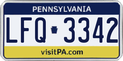 PA license plate LFQ3342
