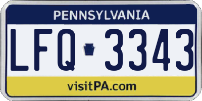 PA license plate LFQ3343