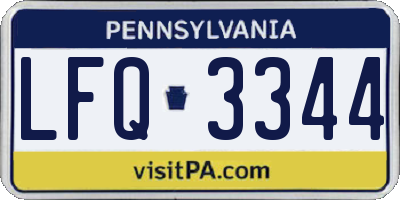 PA license plate LFQ3344