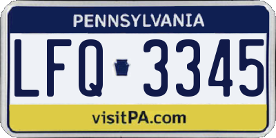 PA license plate LFQ3345