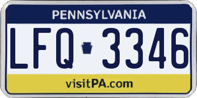 PA license plate LFQ3346