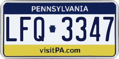 PA license plate LFQ3347