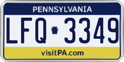 PA license plate LFQ3349