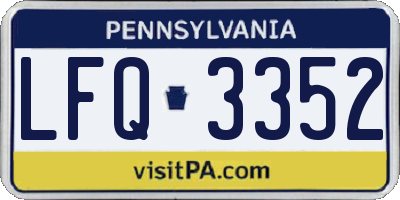 PA license plate LFQ3352