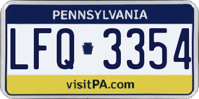 PA license plate LFQ3354