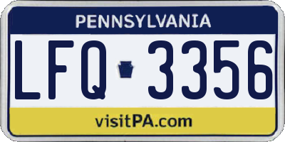 PA license plate LFQ3356