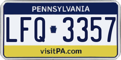PA license plate LFQ3357