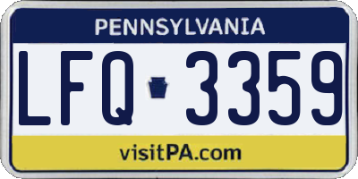 PA license plate LFQ3359