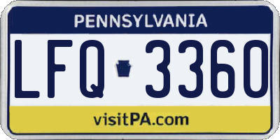 PA license plate LFQ3360